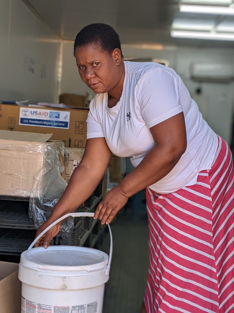 Woman with bucket